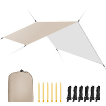 Load image into Gallery viewer, 3mx3m Waterproof Sun Shelter Tent Tarp Anti UV Beach Tent Shade Outdoor Camping Hammock Rain Fly Camping Sunshade Awning Canopy