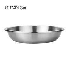Load image into Gallery viewer, Stainless Steel Tableware Dinner Plate Portable Fruit Dessert Plate Outdoor Barbecue Tray Food Container for Camping New S19