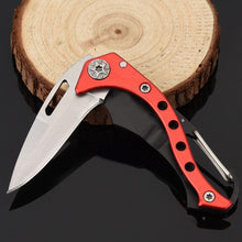 Load image into Gallery viewer, Fold  Peel Pocket Carabiner Knife Outdoor Box Blade Camp Open Hang Multi Tool Quickdraw Clip Package Self Care Survive