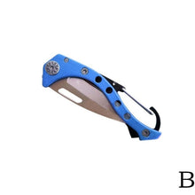 Load image into Gallery viewer, Fold  Peel Pocket Carabiner Knife Outdoor Box Blade Camp Open Hang Multi Tool Quickdraw Clip Package Self Care Survive
