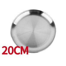 Load image into Gallery viewer, Camping stainless steel cutlery tray cutlery tray food container round tray outdoor cooking accessories