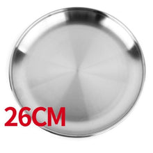 Load image into Gallery viewer, Camping stainless steel cutlery tray cutlery tray food container round tray outdoor cooking accessories