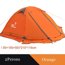 Load image into Gallery viewer, Winter tent with snow skirt!2-3persons aluminum pole double layer double door windproof big rain proof professional camping tent