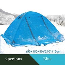 Load image into Gallery viewer, Winter tent with snow skirt!2-3persons aluminum pole double layer double door windproof big rain proof professional camping tent