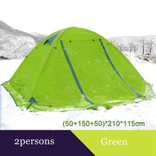 Load image into Gallery viewer, Winter tent with snow skirt!2-3persons aluminum pole double layer double door windproof big rain proof professional camping tent
