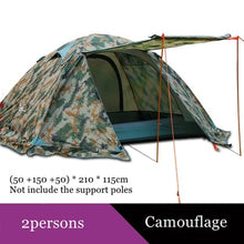 Load image into Gallery viewer, Winter tent with snow skirt!2-3persons aluminum pole double layer double door windproof big rain proof professional camping tent
