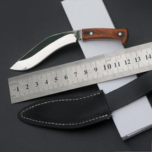 Load image into Gallery viewer, Portable Folding Knife Stainless Steel Blade Wood Handle Outdoor Rescue Survival Tool for Camping Fishing Hiking Pattern Silver